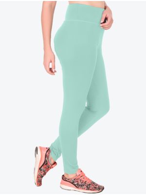 Light Green Stretchable High Waist Active Wear Leggings