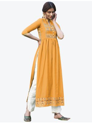fawn fine rayon kurti with pant fabku20310
