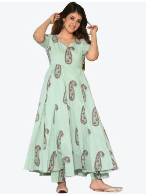 powder blue maslin digital printed kurti with palazzo fabku20341