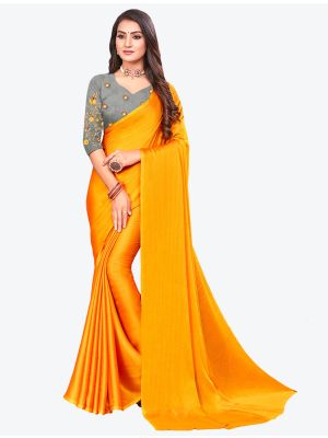 Mustard Sequins Work Chiffon Designer Saree small FABSA21068