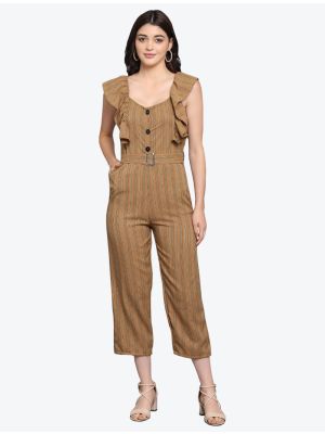 light brown soft viscose designer jumpsuit fabku20448