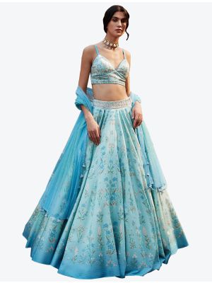 Pastel Blue Killer Silk Readymade Designer Lehenga Choli with Dupatta FABLE20134