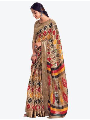 Multicolor Printed And Woven Pure Cotton Designer Saree small FABSA21189