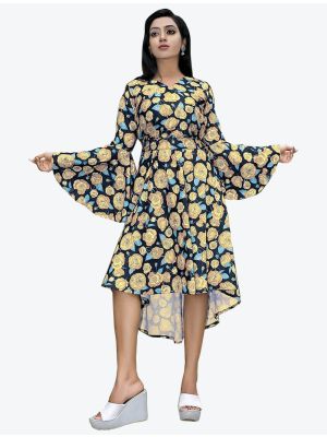 multicolor twill slub cotton digital printed casual wear frock fabku20466