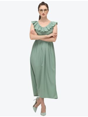 pastel green crushed casual wear frock swatch fabku20462