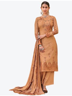 Rusty Peach Pashmina Designer Winter Suit with Dupatta small FABSL20602