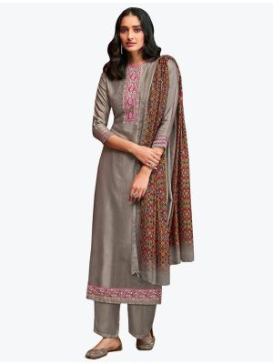 Cloudy Grey Fiona Silk Readymade Designer Palazzo Suit with Dupatta FABSL20782