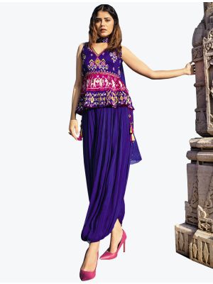 Blue Silk Indo Western Style Trendy Designer Suit FABSL20971