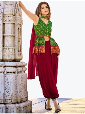 Green Silk Indo Western Style Trendy Designer Suit FABSL20970