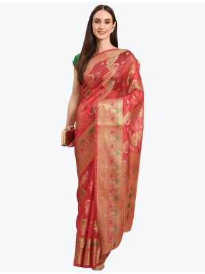  Printed Brasso Saree With Diamond Work small FABSA21867
