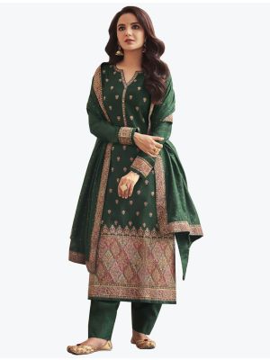 Green Sansui Silk Woven Designer Salwar Suit small FABSL21245