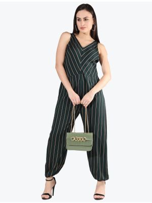 dark green premium viscose casual wear jumpsuit fabku20696
