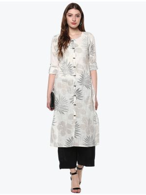 off white cotton casual wear kurti fabku20720