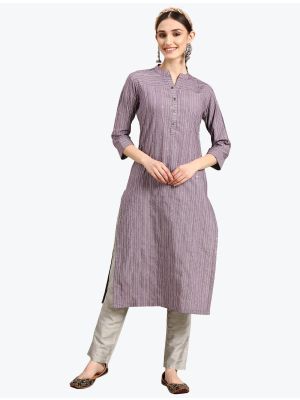 purple cotton blend woven kurti fabku20704