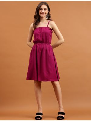 magenta viscose rayon trendy sleeveless tunic fabku20810