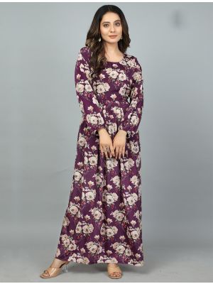 purple kasturi silk floral printed readymade gown fabgo20211