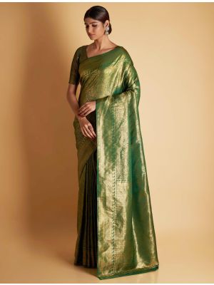 Green Two Tone Kanjivaram Silk Saree
