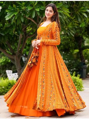 Shop Orange Indo Western Dresses Online at Fabanza UK