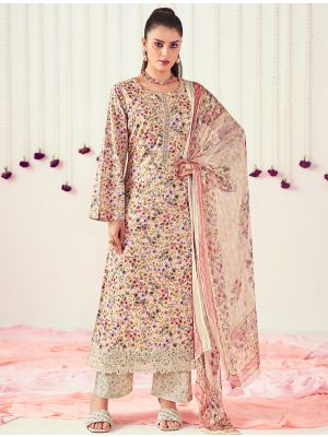 Cream Pure cotton Salwar Kameez With Crosio Lace small FABSL21607