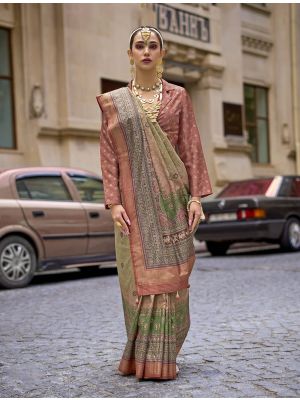 Deep Beige Art Silk Premium Designer Saree