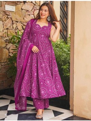 Deep Magenta Cambric Cotton Ready To Wear Salwar Kameez swatch FABSL22585
