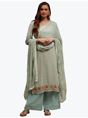 Faint Green Premium Georgette Party Wear Designer Palazzo Suit small FABSL20832