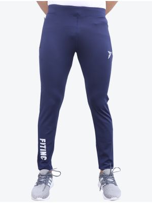 Navy Blue Stretchable Track Pant With Zipper Pocket