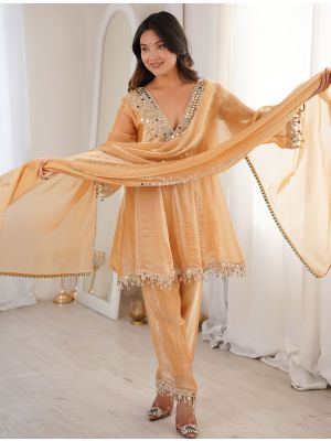 Golden Peach Fendi Crush Ready To Wear Salwar Kameez FABSL22463