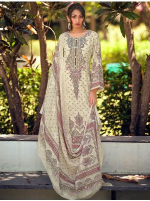 Ivory Lawn Cotton Pakistani Salwar Kameez With Thread Work small FABSL22566