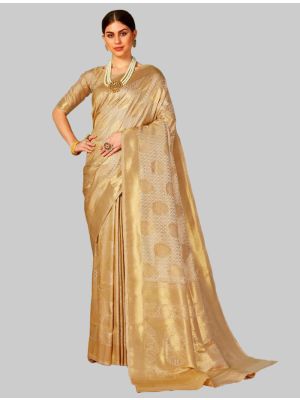 Beige Silk Designer Saree small FABSA20151