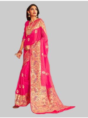 Green silk Designer Saree small FABSA20065