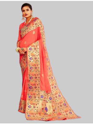 Pink silk Designer Saree thumbnail FABSA20064