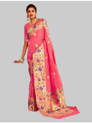 Pink silk Designer Saree thumbnail FABSA20066