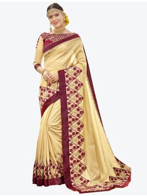 Cream Sana Silk Designer Saree small FABSA20764