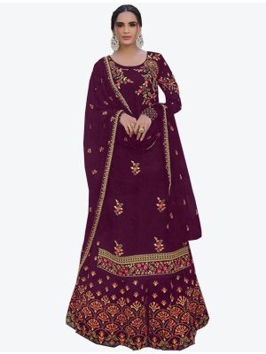 Violet Faux Georgette Palazzo Suit with Dupatta small FABSL20232