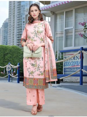 Light Pink Linen Elegant Ready To Wear Salwar Kameez FABSL22304