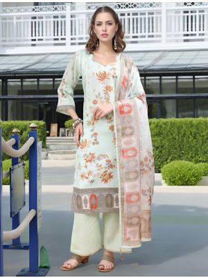 Light Pista Linen Elegant Ready To Wear Salwar Kameez FABSL22311