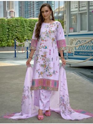 Light Purple Linen Elegant Ready To Wear Salwar Kameez FABSL22306