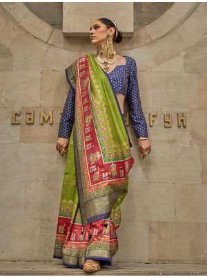 Mehendi Green Art Silk Premium Designer Saree