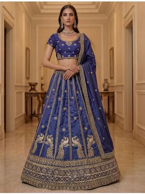 Midnight Violet Art Silk Semi Stitched Lehenga Choli small FABLE20597
