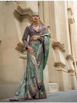 Moss Green Art Silk Premium Designer Saree