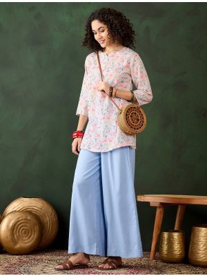 off white rayon printed top fabku21017