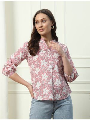 pastel pink cotton trendy top fabku21058