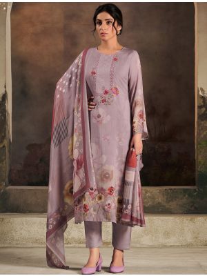 Pastel Purple Muslin Ready To Wear Salwar Kameez FABSL22201