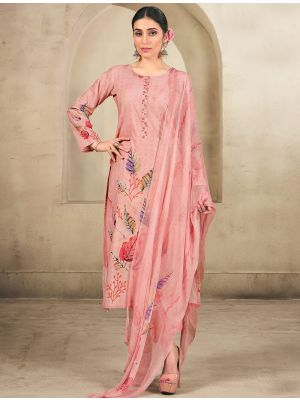 Pink Cotton Floral Printed Ready To Wear Salwar Kameez FABSL22207
