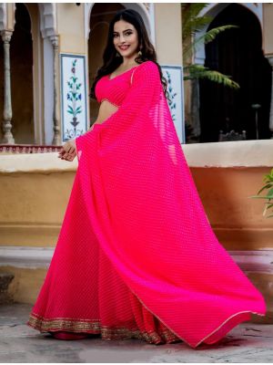Pink Georgette Lehenga Choli with Zari And Coding Lace small FABLE20414