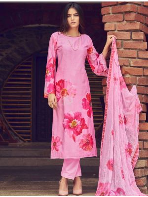Pink Muslin Digital Printed Elegant Salwar Kameez FABSL22025