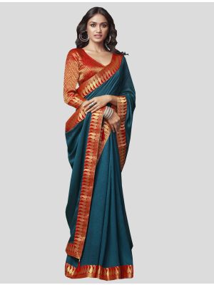 Blue Art Silk Designer Saree thumbnail FABSA20091