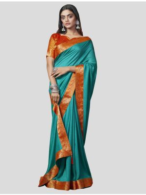 Blue Art Silk Designer Saree thumbnail FABSA20096