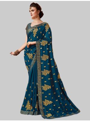 Blue Soft Art Silk Designer Saree small FABSA20109